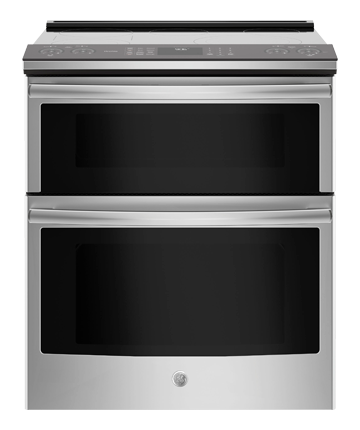 stainless steel electric slide in double oven range